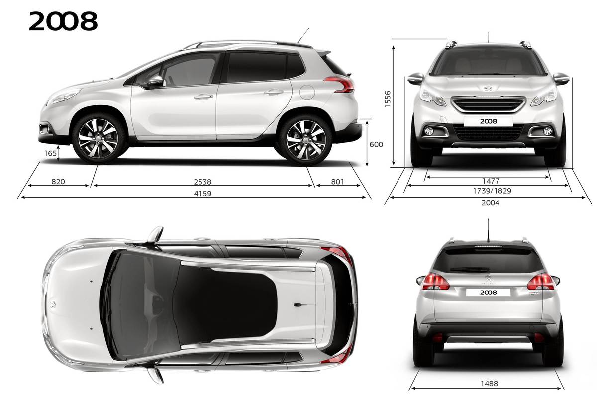 размеры Пежо 2008