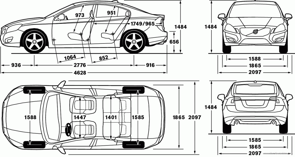 размеры Volvo S60