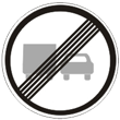 Конец зоны запрещения обгона грузовым автомобилям